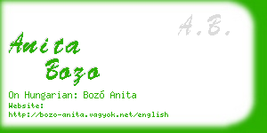 anita bozo business card
